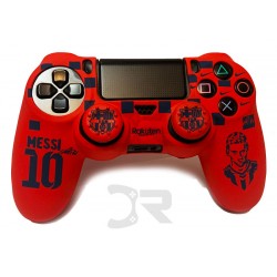 روکش دسته پلی استیشن 4 +2عدد محافظ آنالوگ - Silicone Cover Dualshock 4 Barca/Messi