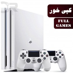 پلی استیشن 4 پرو سفید ریجن 2 کپی خور دو دسته - Playstation 4 Pro White Region 2 Full Games Two Controller