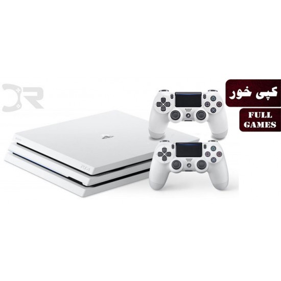 پلی استیشن 4 پرو سفید ریجن 2 کپی خور دو دسته - Playstation 4 Pro White Region 2 Full Games Two Controller
