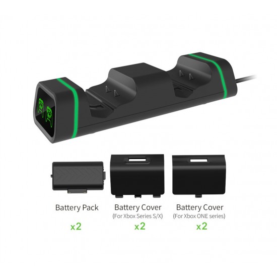 شارژر و باطری پک انواع کنترلر ایکس باکس - Charging Dock With Battery Pack Dobe19006X Xbox Controller