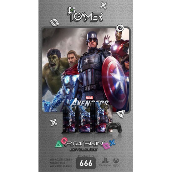 اسکین پلی استیشن 4 پرو - Playstation 4 Pro Skin Marvel Avengers