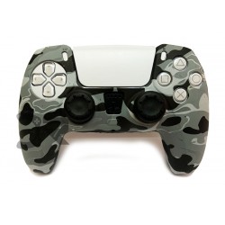 روکش دسته پلی استیشن 5 و دو عدد محافظ آنالوگ - Silicone Cover Dualsense PS5 Grey camo