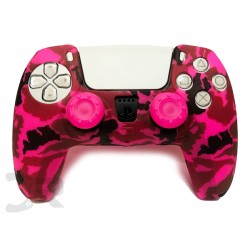 روکش دسته پلی استیشن 5 و دو عدد محافظ آنالوگ - Silicone Cover Dualsense PS5 Pink camo