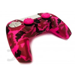 روکش دسته پلی استیشن 5 و دو عدد محافظ آنالوگ - Silicone Cover Dualsense PS5 Pink camo