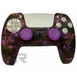 روکش دسته پلی استیشن 5 و دو عدد محافظ آنالوگ - Silicone Cover Dualsense PS5 Purple Fortnite