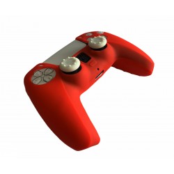 روکش دسته پلی استیشن 5 و دو عدد محافظ آنالوگ - Silicone Cover Dualsense PS5 RED New