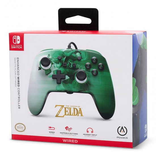 کنترلر حرفه ای سیم دار نینتندو سوییچ - PowerA Wired Nintendo Switch Pro Controller Zelda Green
