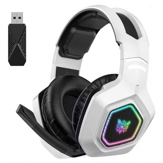 هدست وایرلس حرفه ای گیمینگ - ONIKUMA B100 White Wireless Gaming Headset