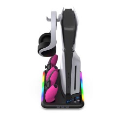 استند چند منظوره پلی5 اسلیم و فت - Multlfunctional Cooling Stand PS5 Slim Fat RGB Black Dobe