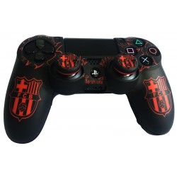 روکش دسته پلی استیشن 4 طرح دار+ سر آنالوگ - Silicon Cover Dual shock 4 Barca+Thumb Grips