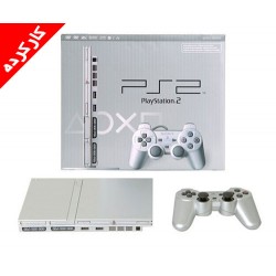 پلی استیشن 2 اسلیم نقره ای 2 دسته کارکرده - Playstation 2 Slim Silver two Controller