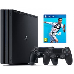 پلی استیشن 4 پرو ریجن 2 باندل فیفا 19 و  دو دسته - Playstation 4 Pro Bundle Two Dualshock 4 FIFA19