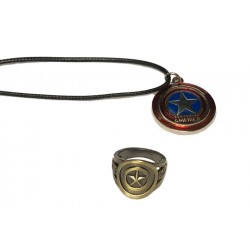 انگشتر و گردنبند - Necklace And Ring Gaming Captain America
