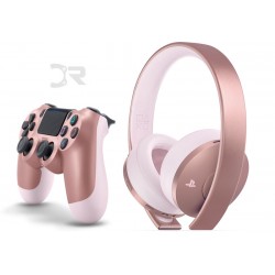 هدست گلد و دسته بازی پلی استیشن 4  رزگلد - PlayStation Gold Wireless Headset And Dualshock4 Rose Gold