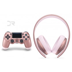 هدست گلد و دسته بازی پلی استیشن 4  رزگلد - PlayStation Gold Wireless Headset And Dualshock4 Rose Gold