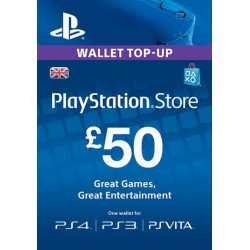 گیفت کارت 50 پوندی پلی استیشن - PlayStation Card 50 Pound 