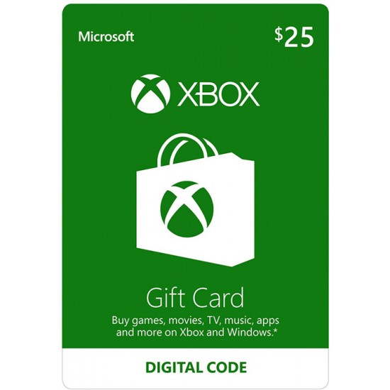 گیفت کارت 25$ ایکس باکس - Microsoft Xbox Gift Card 25$